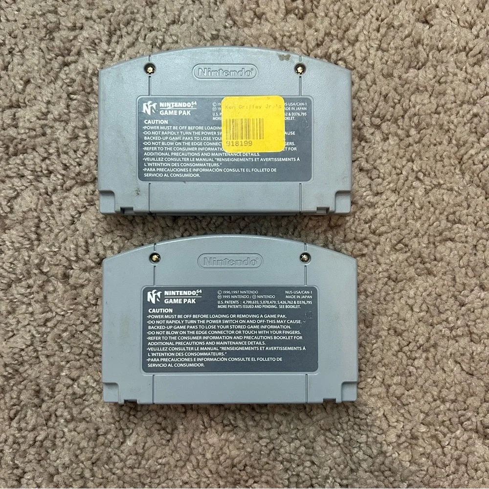 Nintendo 64 Games Ken Griffey Jr’s Slugfest and NHL Breakaway 98 Bundle Sports